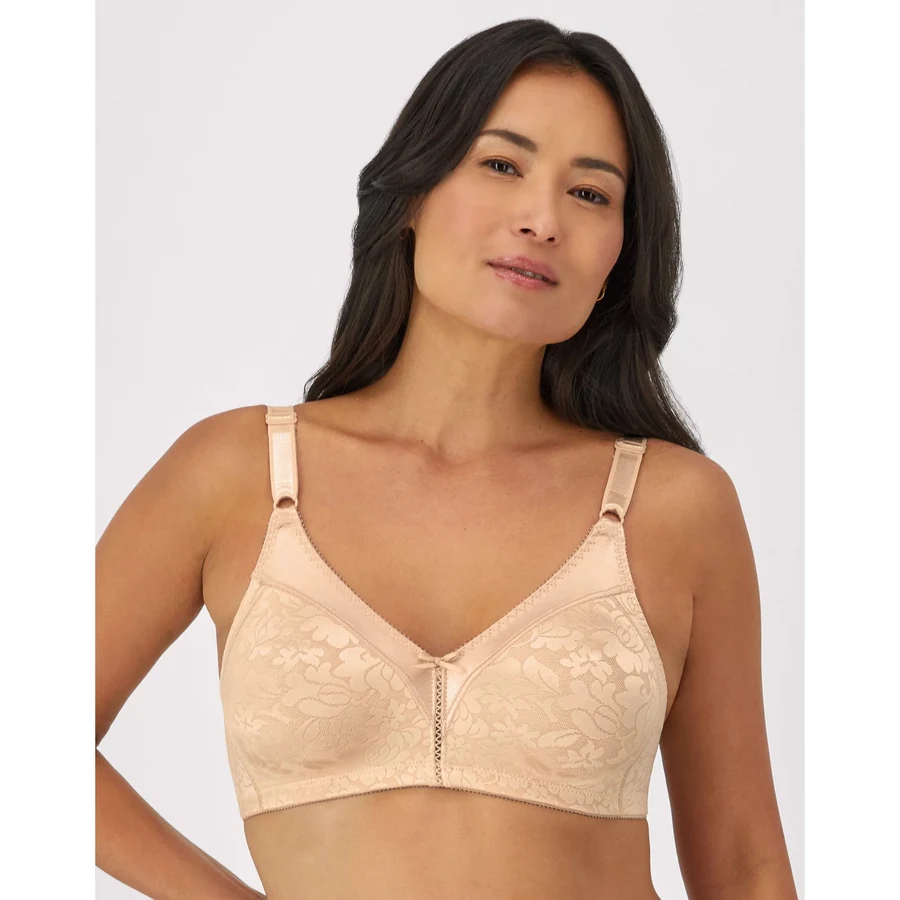 Bali Double Support lace wireless bra, worn