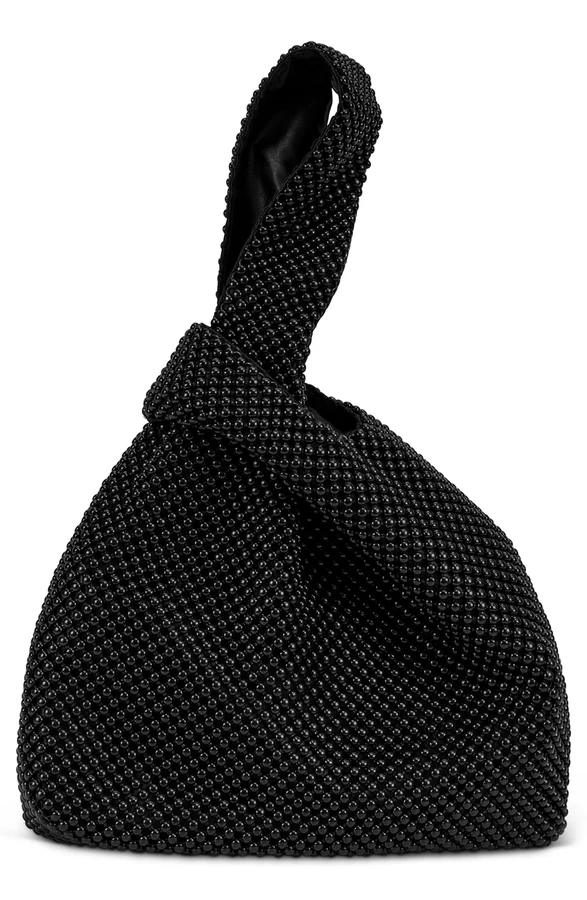 Jessica McClintock Logan beaded mesh pouch, black