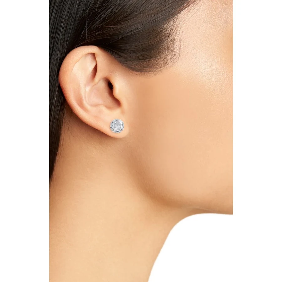 Kate Spade That Sparkle round earrings, worn