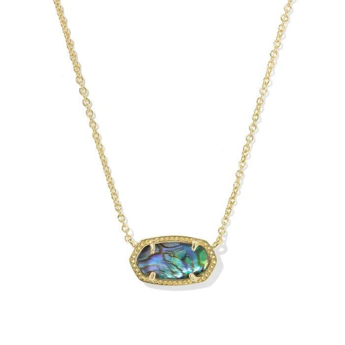Kendra Scott Elisa pendant necklace, gold and abalone