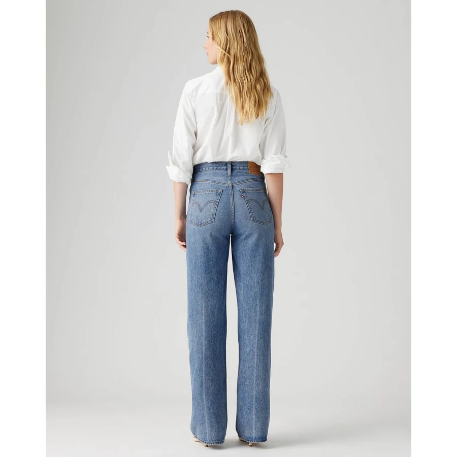 Levi's Ribcage Wide Leg jeans, worn