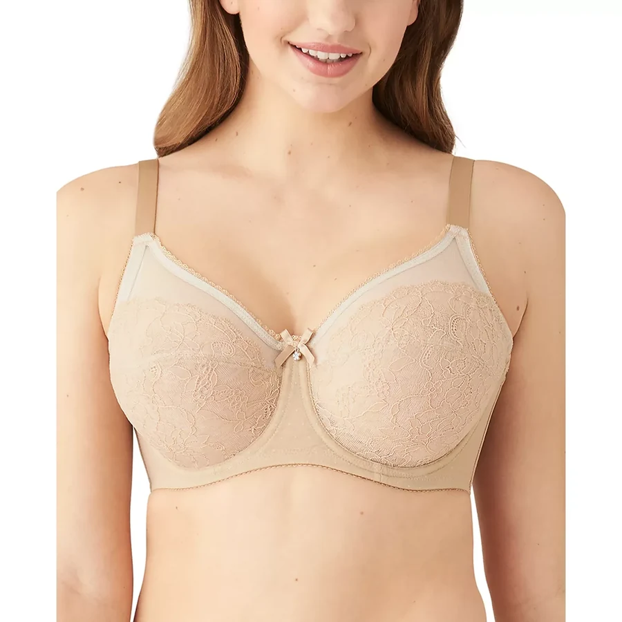Wacoal Retro Chic full-figure underwire bra, worn